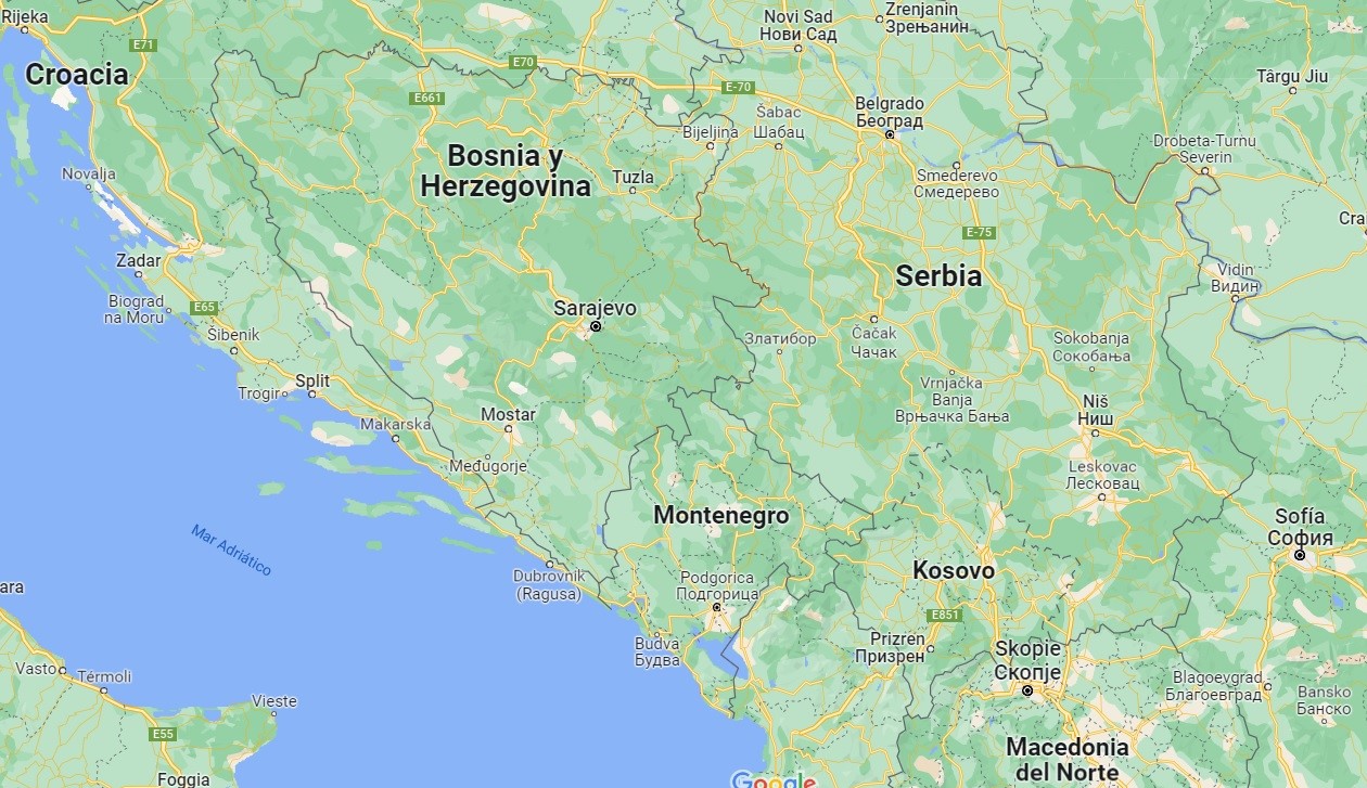 Mapa de Montenegro